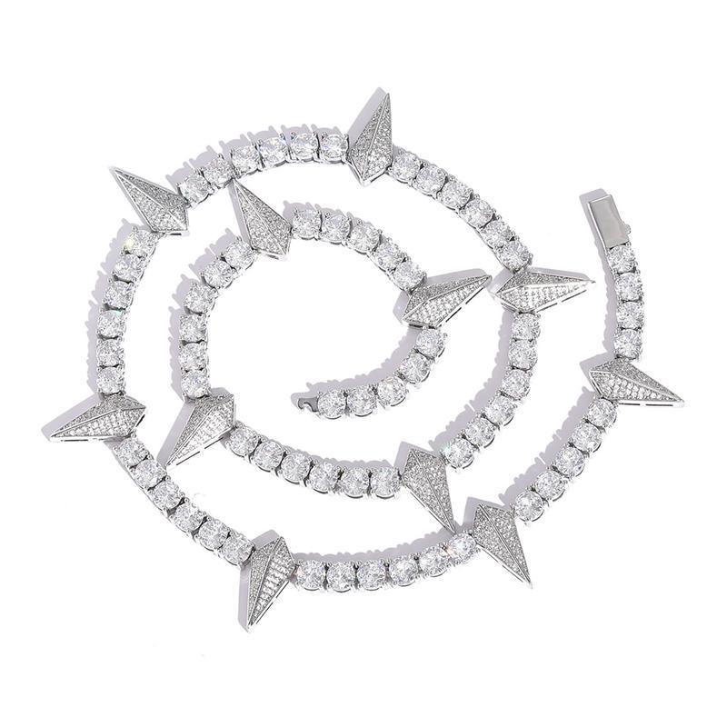 CARÁTIX Spike Tennis Chain | 3A+ CZ Iced Out Hip Hop Necklace for Men - CaratixJewelry